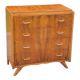Vintage chest of drawers in walnut compass legs 4 drawers from the 1950s