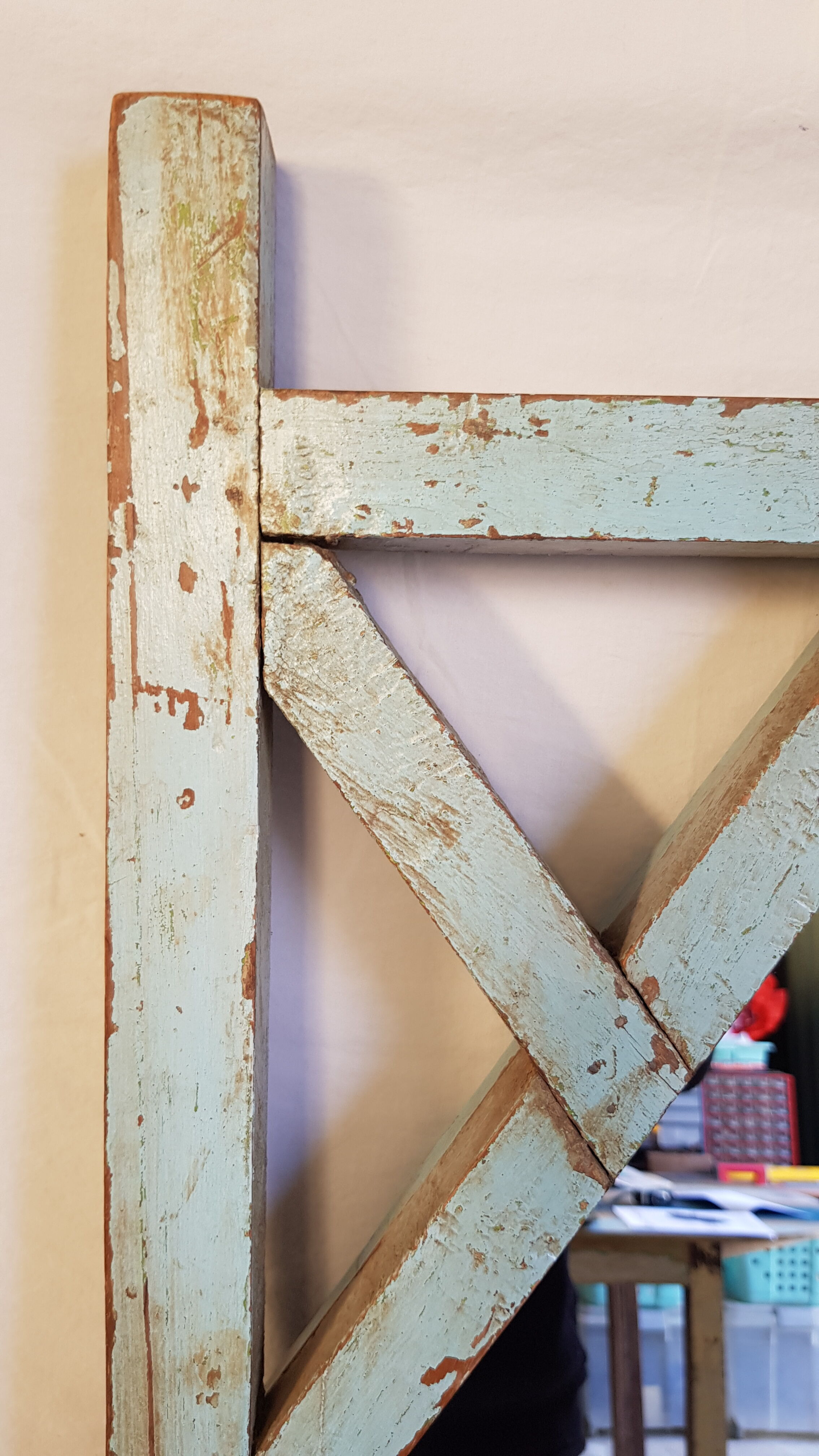 Old mirror claustras in Burmese teak