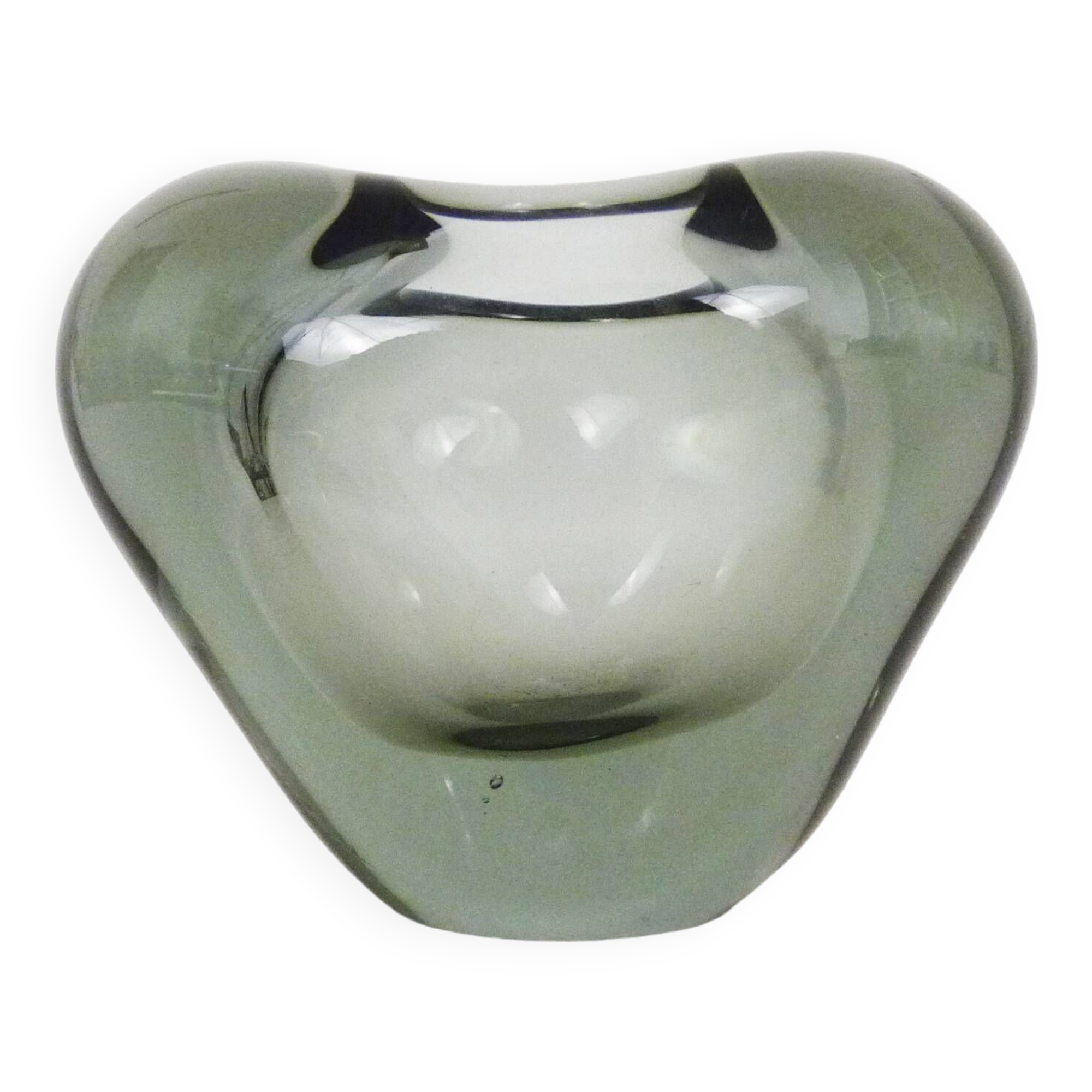 Heart-shaped vase Per Lütken for Holmegaard. Signed and dated 1902