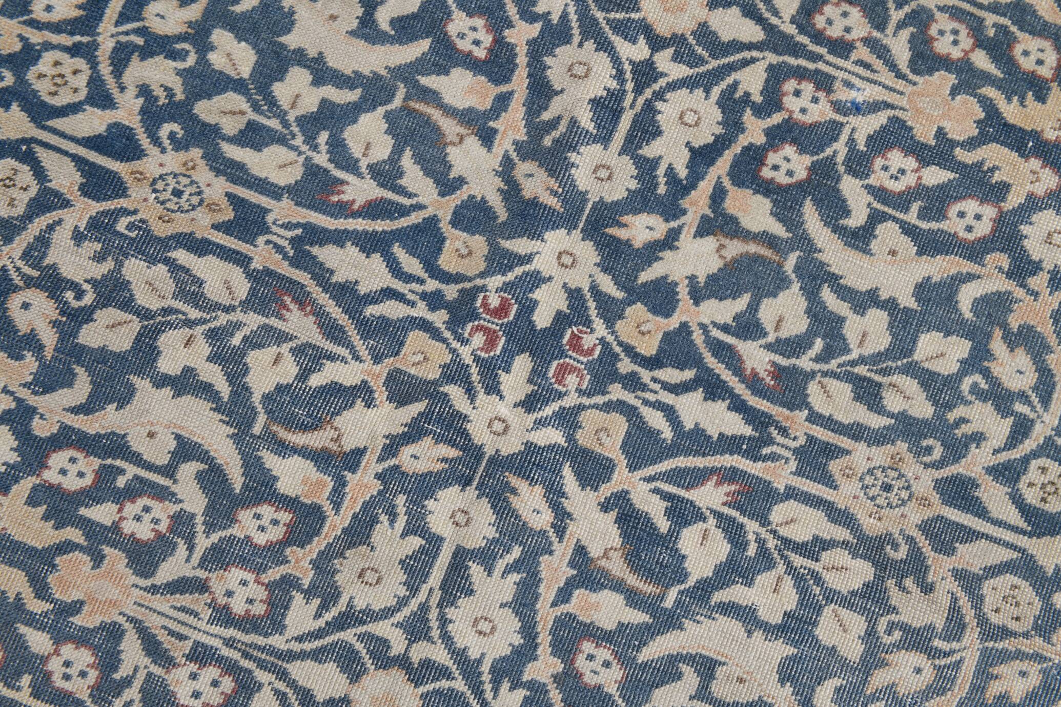 4x7 Navy Blue & Beige Persian Rug 135x204Cm SK 21639