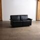 Dieter Rams Model 620 two seater sofa in black leather for Vitsoe, 1980s