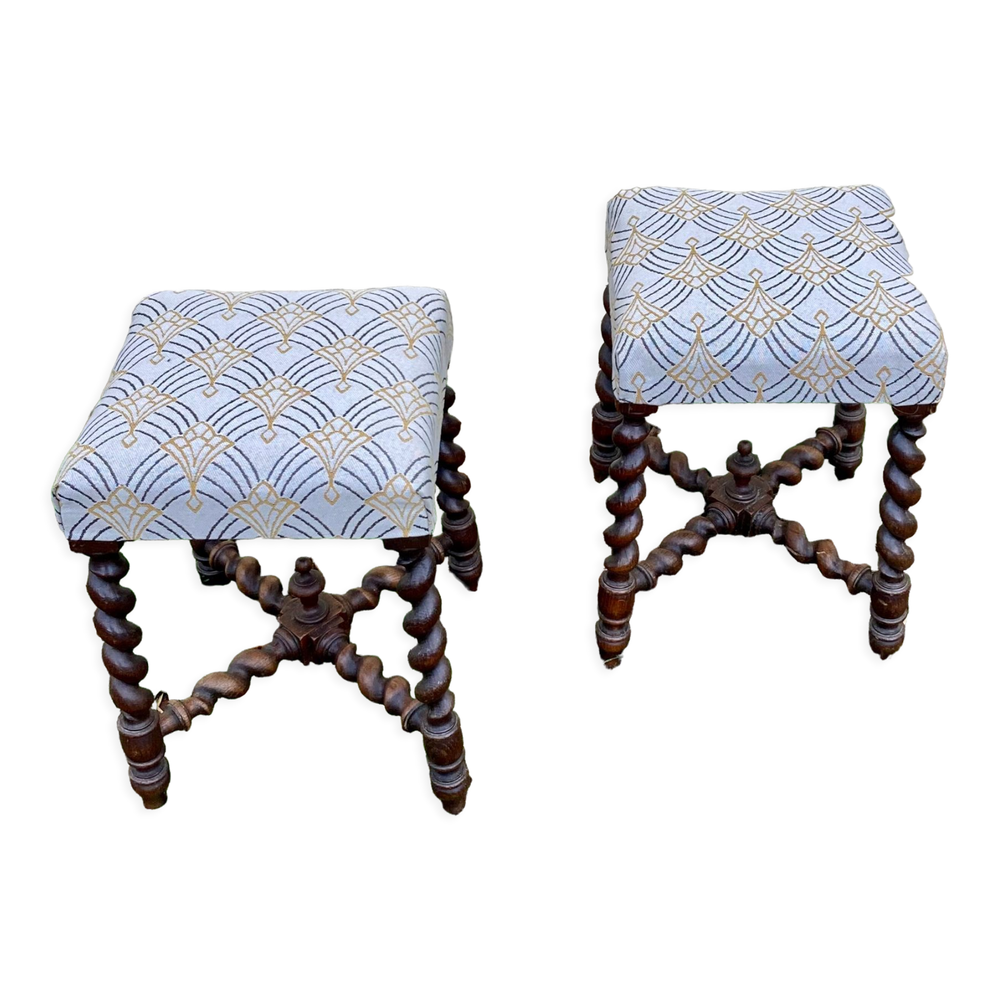 Pair of twisted foot stools