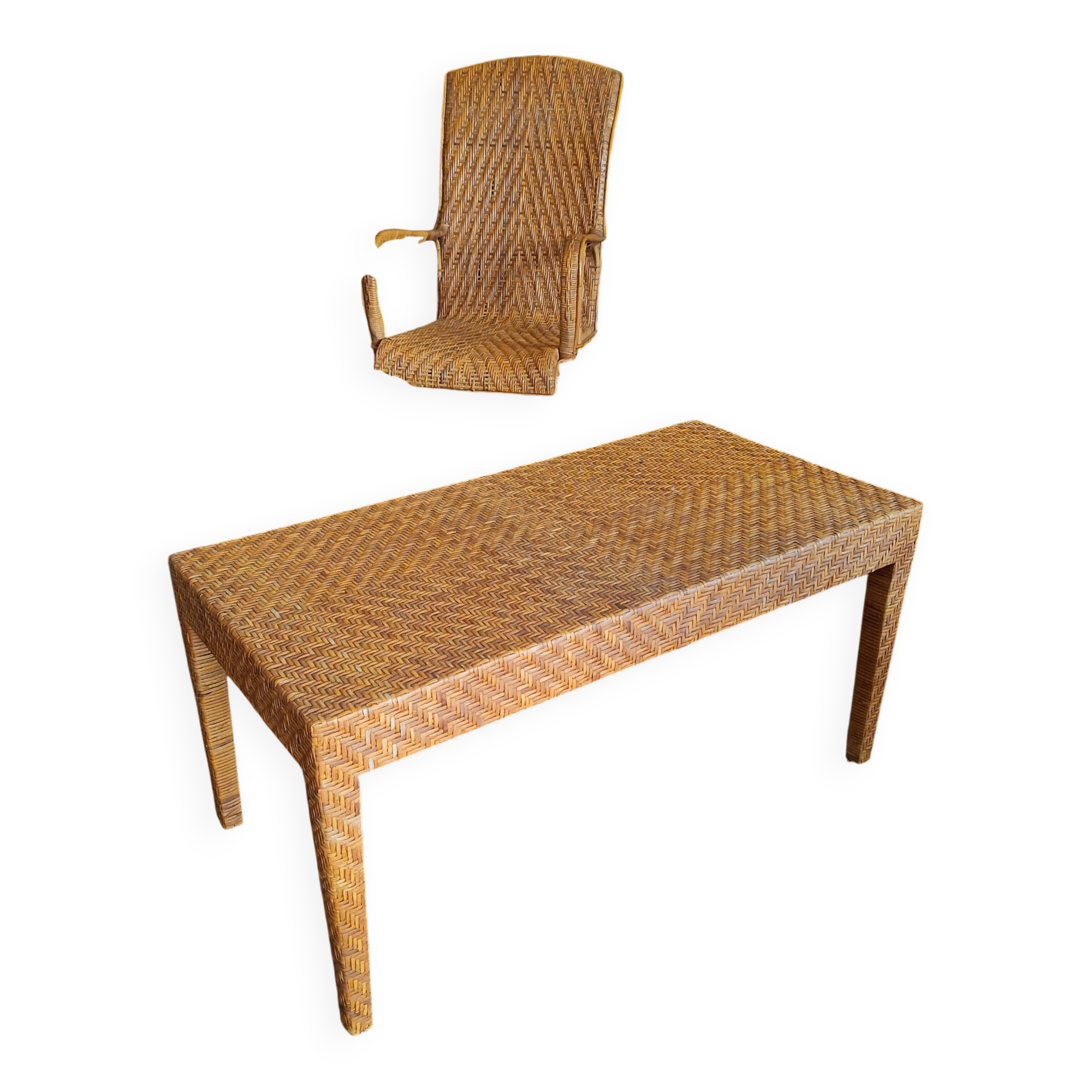 Rattan coffee table