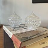 2 small antique transparent glass globes for wall lamp chandelier.
