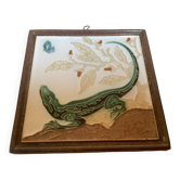 Ceramic panel salamander royal lizard Delft
