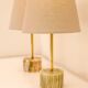 Mid-century modern Italian onyx and brass table lamps, set of 2