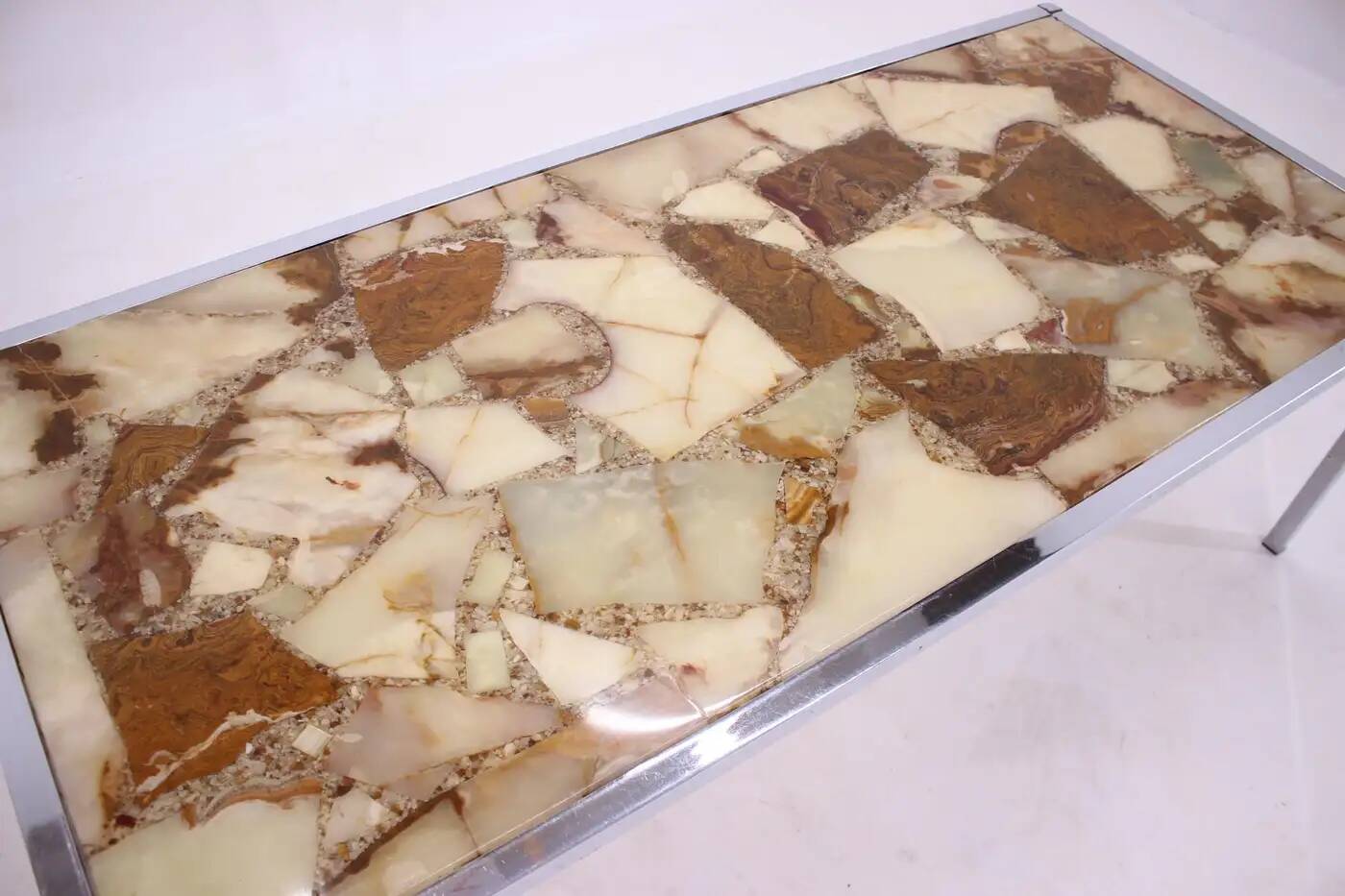 Midcentury design coffee table, epoxy resin, around 1970s