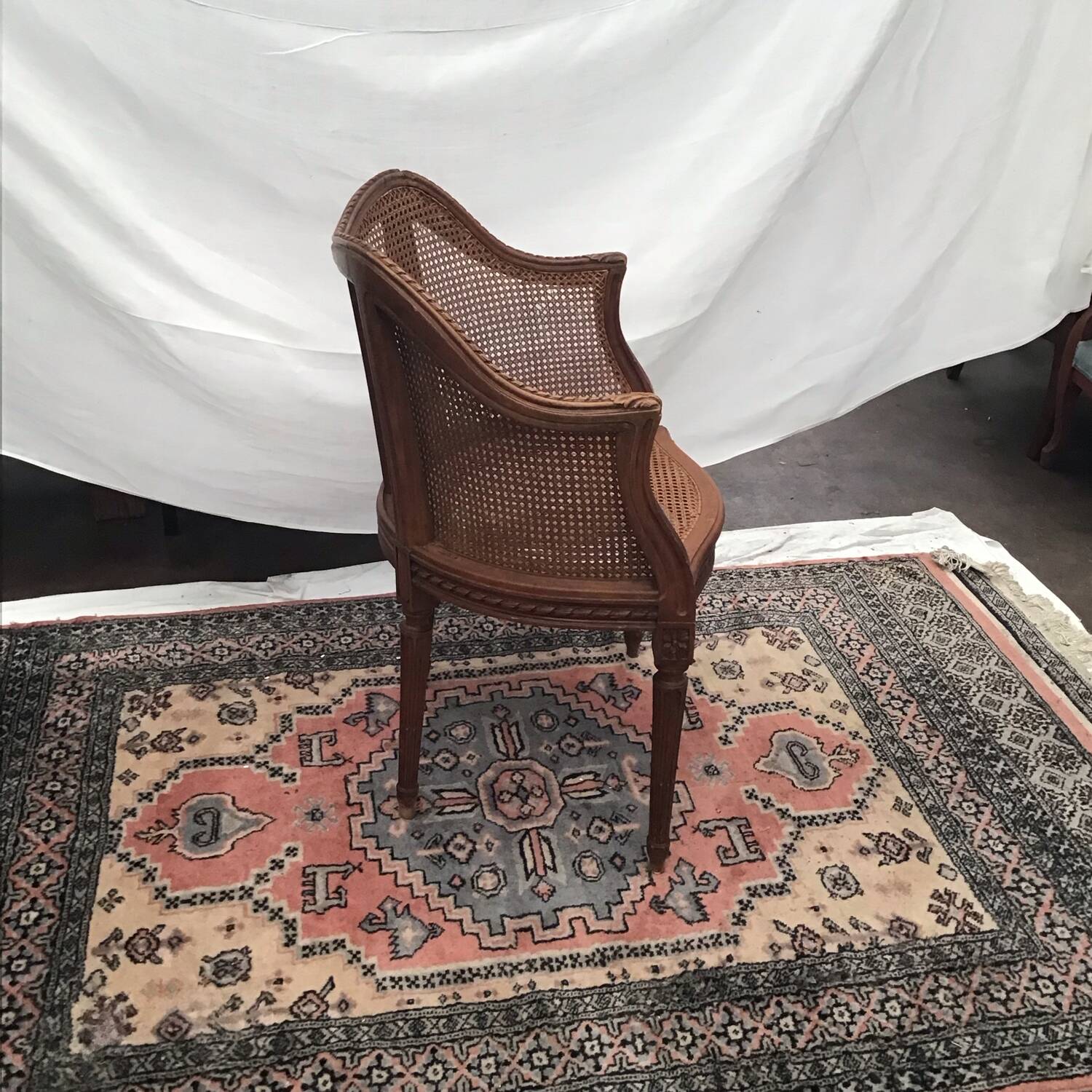 Mid-18th century caned office chair