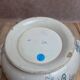 Antique ironstone soup tureen Clairefontaine with blue cyclamen decoration.