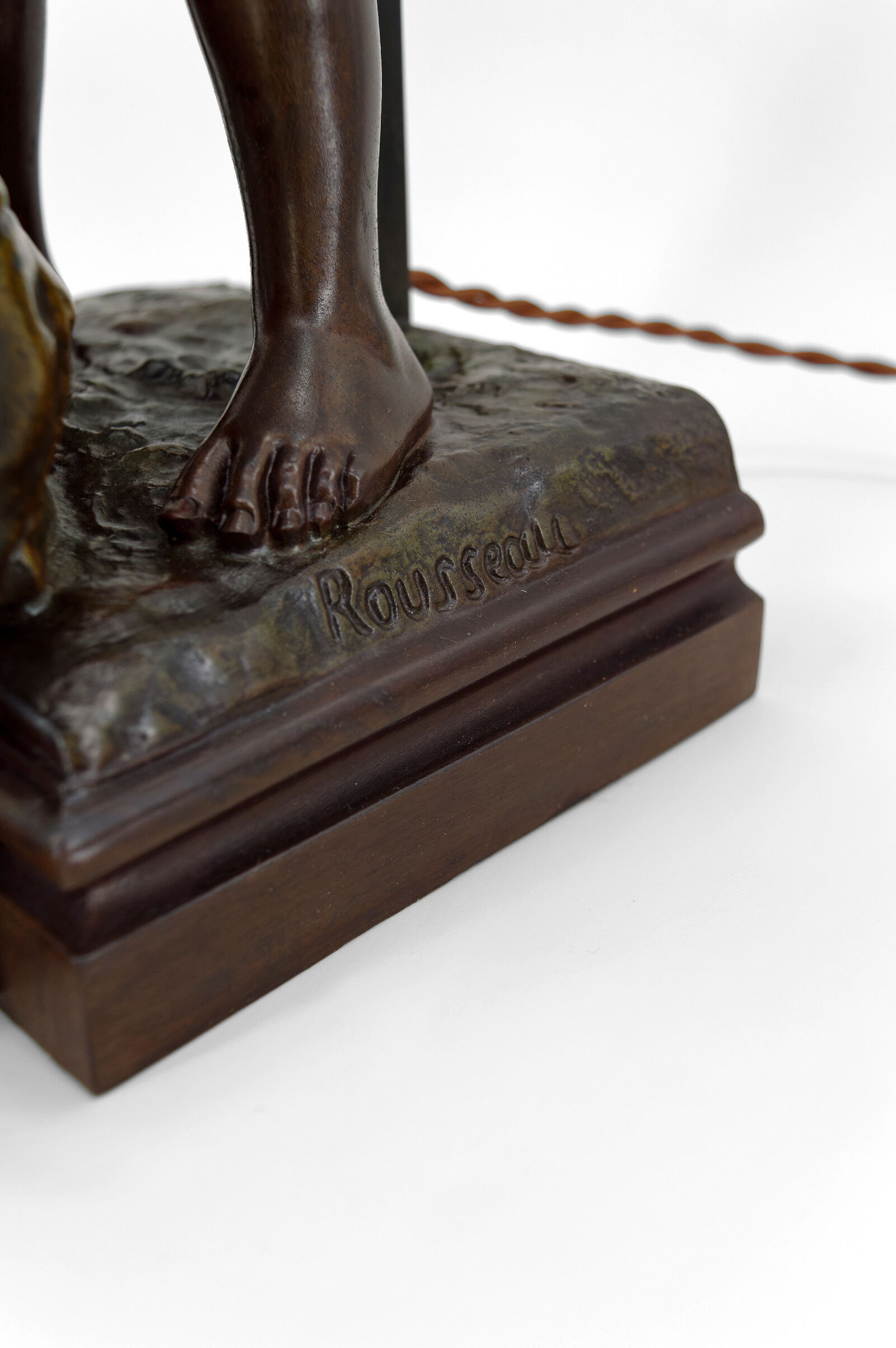 Lamp "La Bonne Soupe" by Victor Rousseau, Art Nouveau, circa 1900