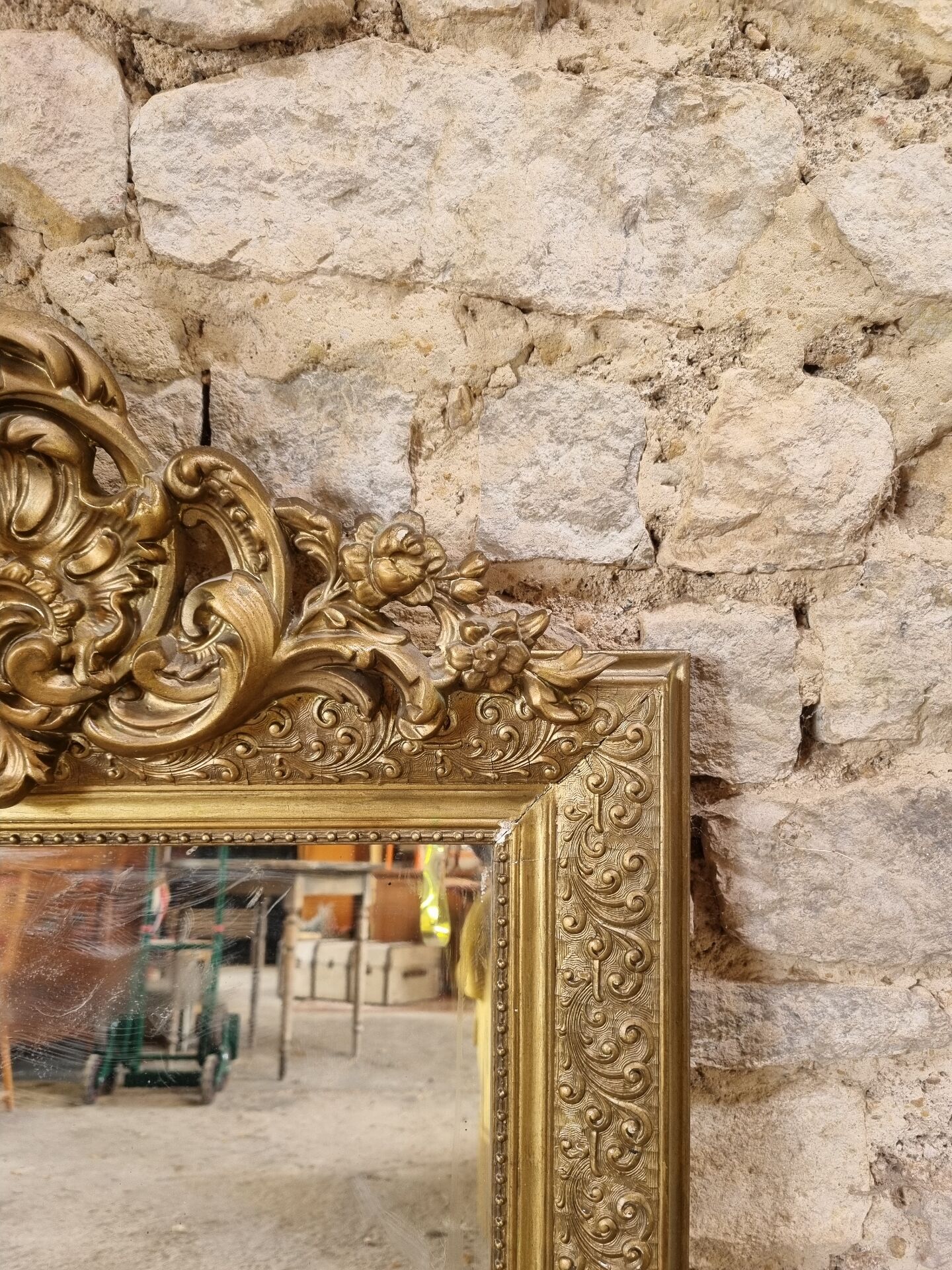 Miroir trumeau doré