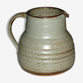 Water pitcher in brown sandstone workshop LE CEP. Vintage 70s.