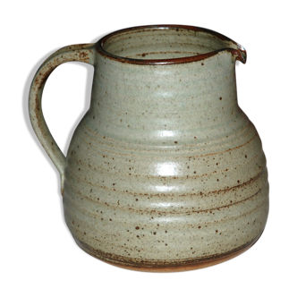 Water pitcher in brown sandstone workshop LE CEP. Vintage 70s.