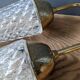 Old pair of vintage wall lamps gold metal and glass