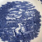 Plat rond ceramique bleue memory lane