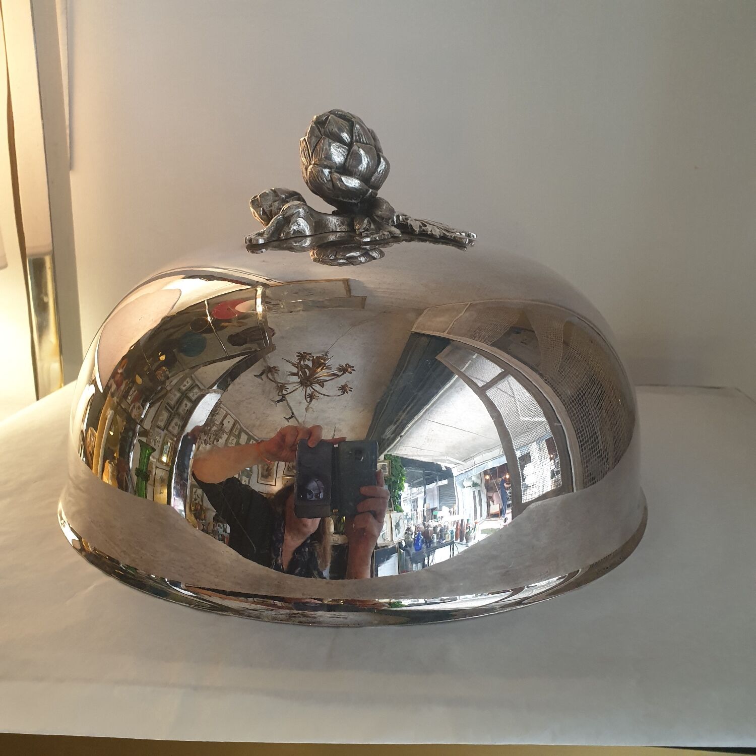 Cloche de service en métal argenté