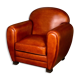 Vintage club armchair in camel leather