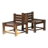 Set of 2 unique brutalist chairs from 'Elana' Bydgoszcz, Poland, 1970s