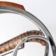 Vintage Thonet rocking chair in chrome and rattan, 1970.