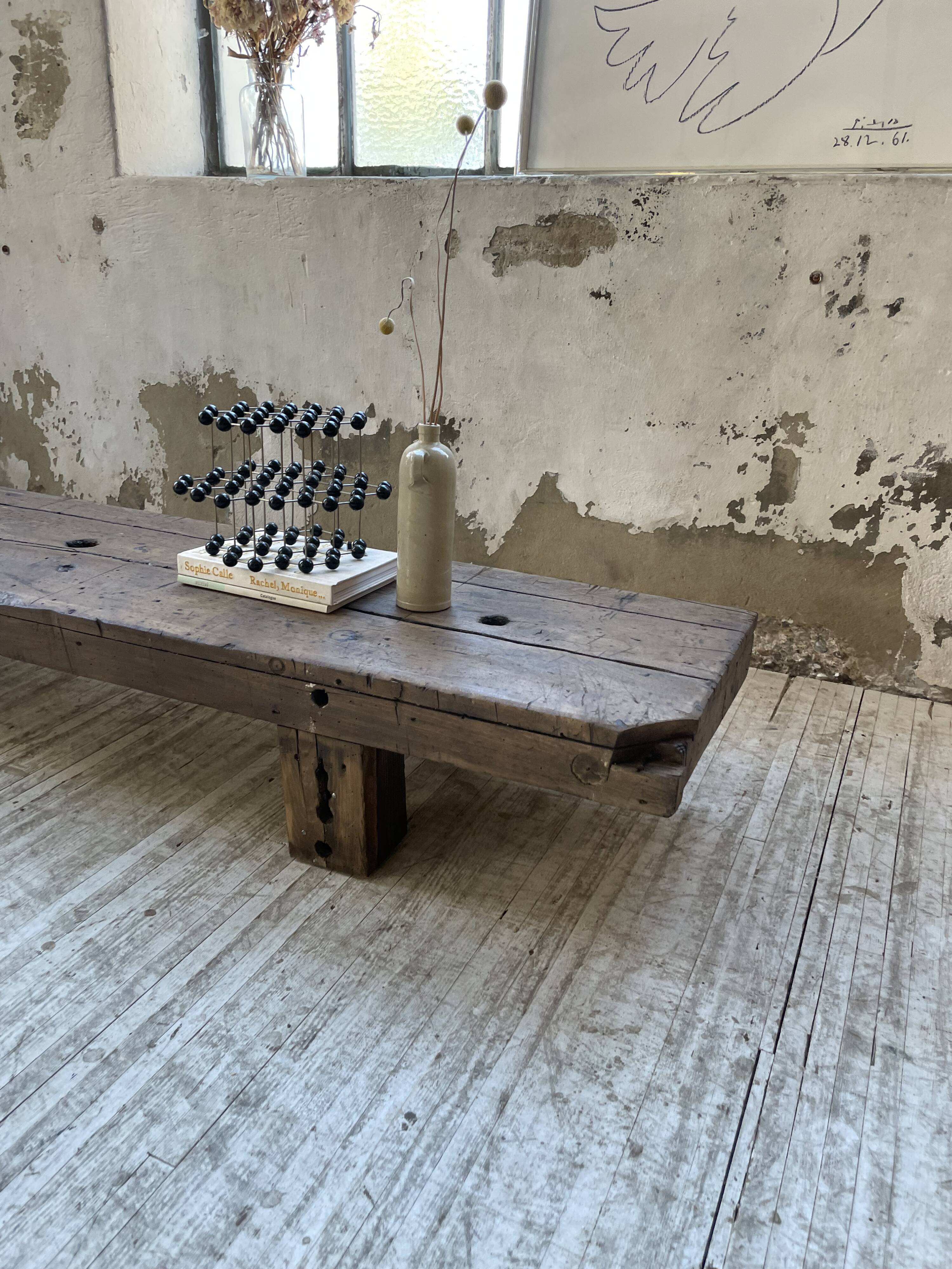 Workbench bench coffee table solid oak XXL