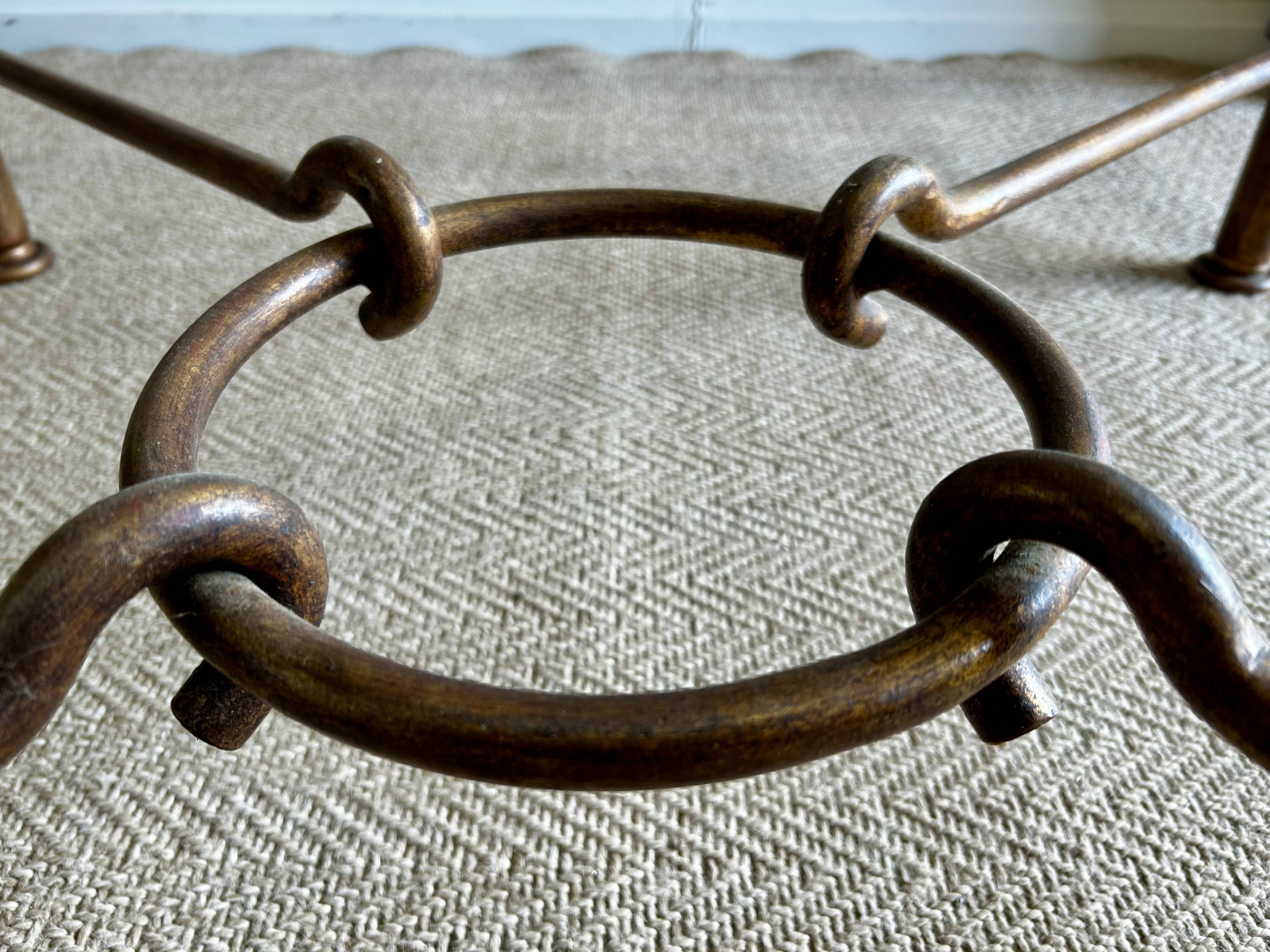 XL Gilt Coffee Table, Italy, 1970's, by Giovanni Banci for Hermes