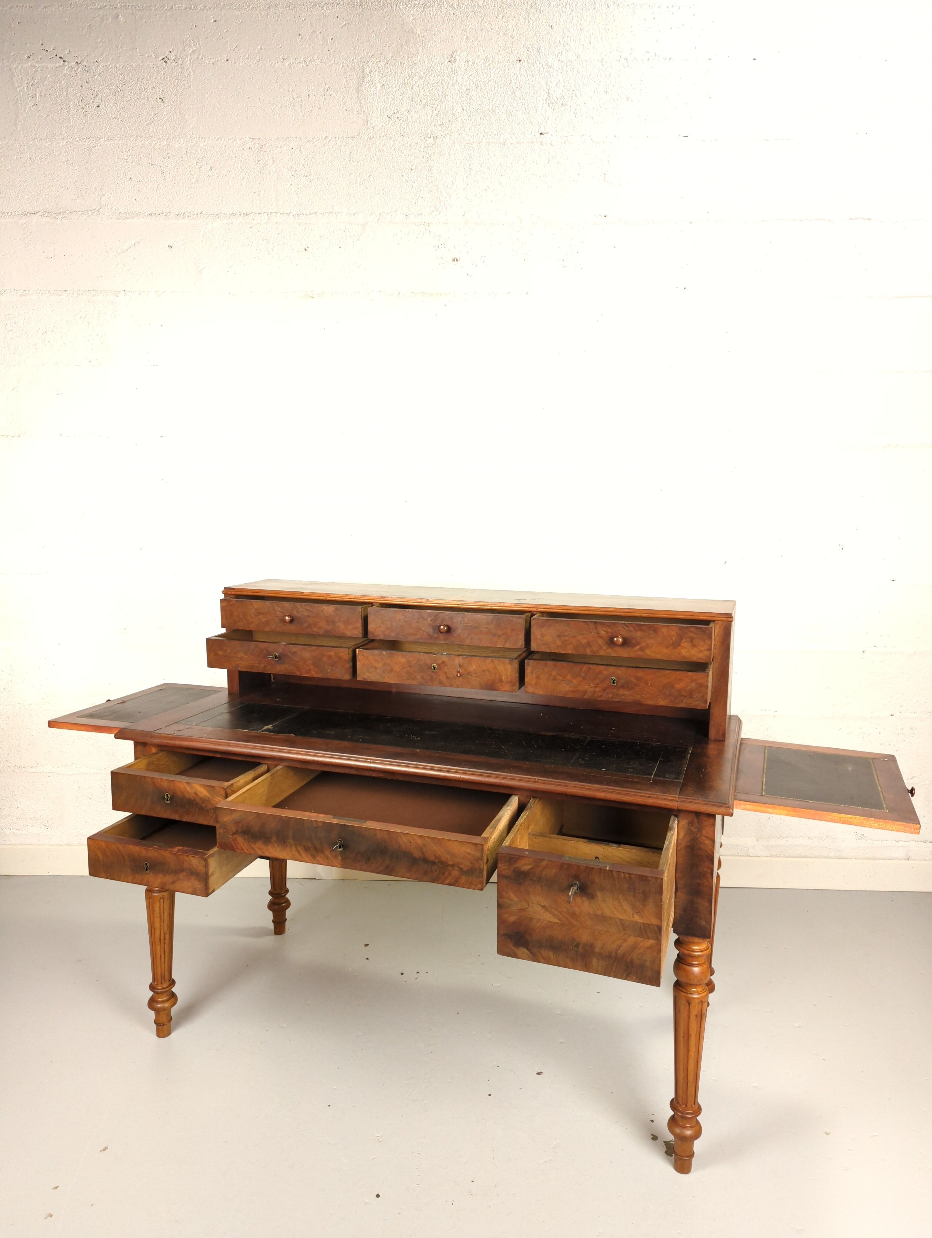 Bureau à gradin Louis-Philippe en acajou