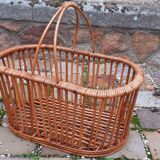 Vintage rattan basket from the 50s