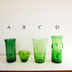 Green blown glass vase Italian empoli 1950