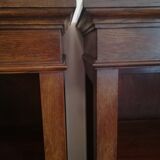 Pair of solid oak library
