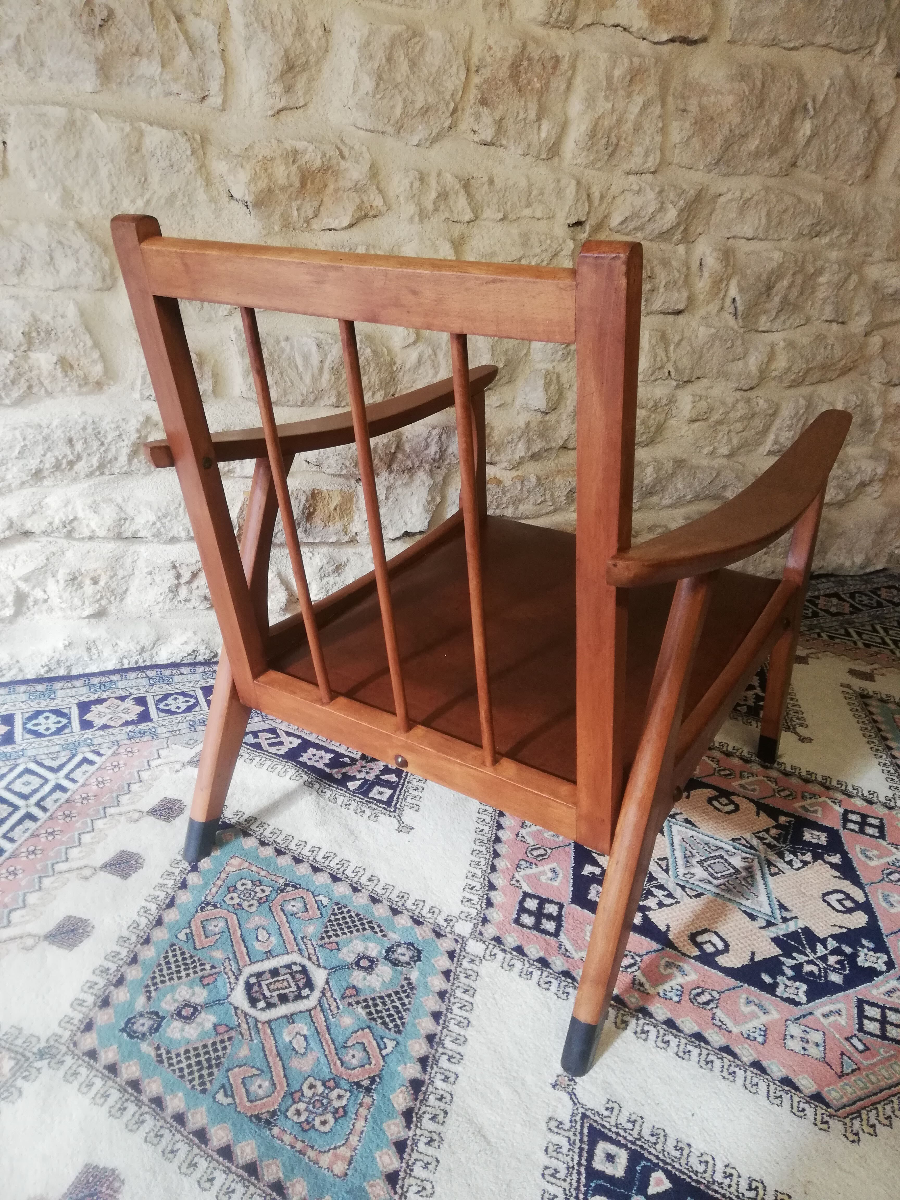 Vintage Danish armchair 1950 Scandinavian style, compass legs