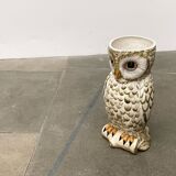 Vintage Italian ceramic owl umbrella stand