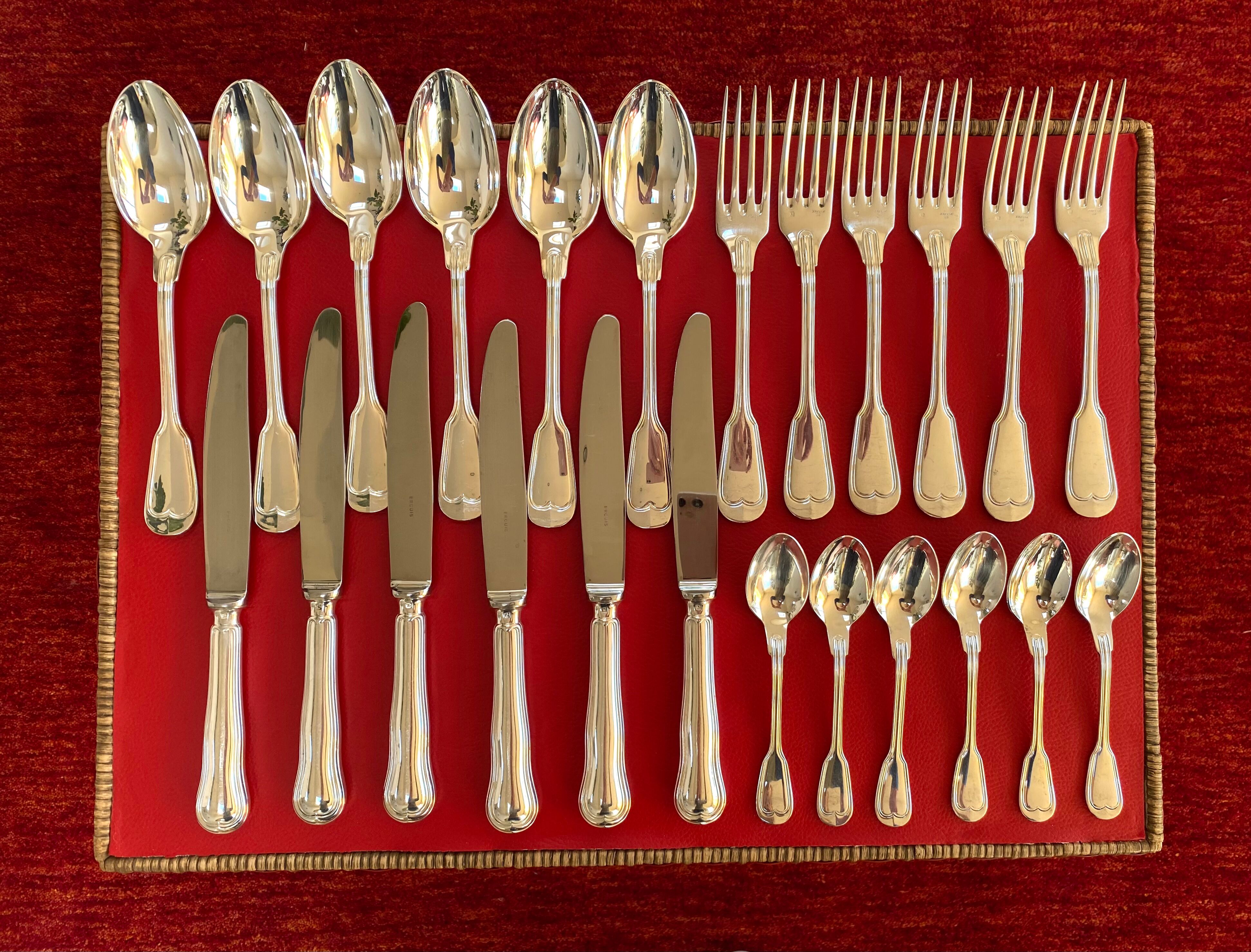 Ménagère Ercuis complete 6*4 silver metal cutlery