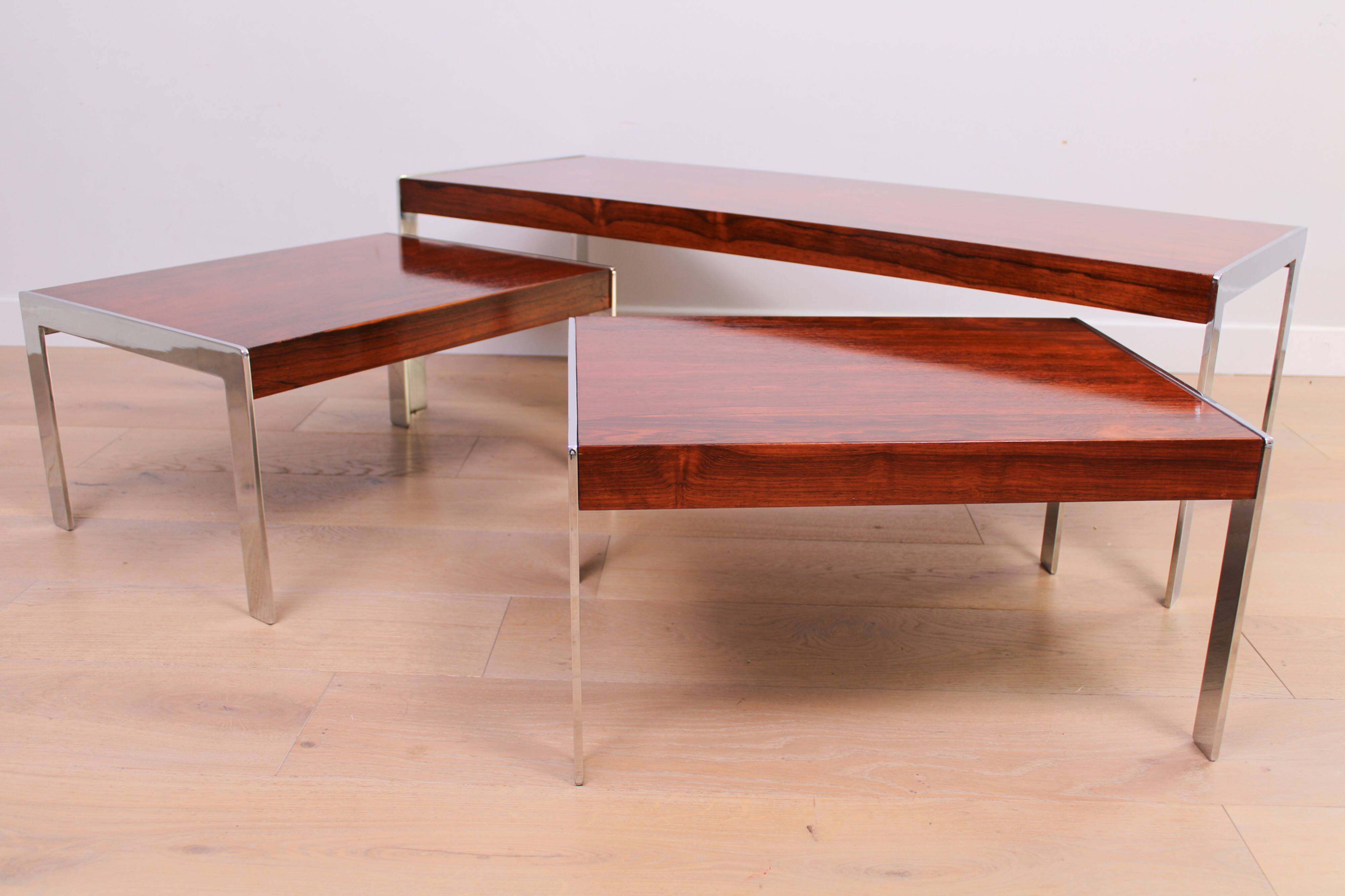 A set of vintage mid-century Merrow Associates coffee nesting tables - Rosewood