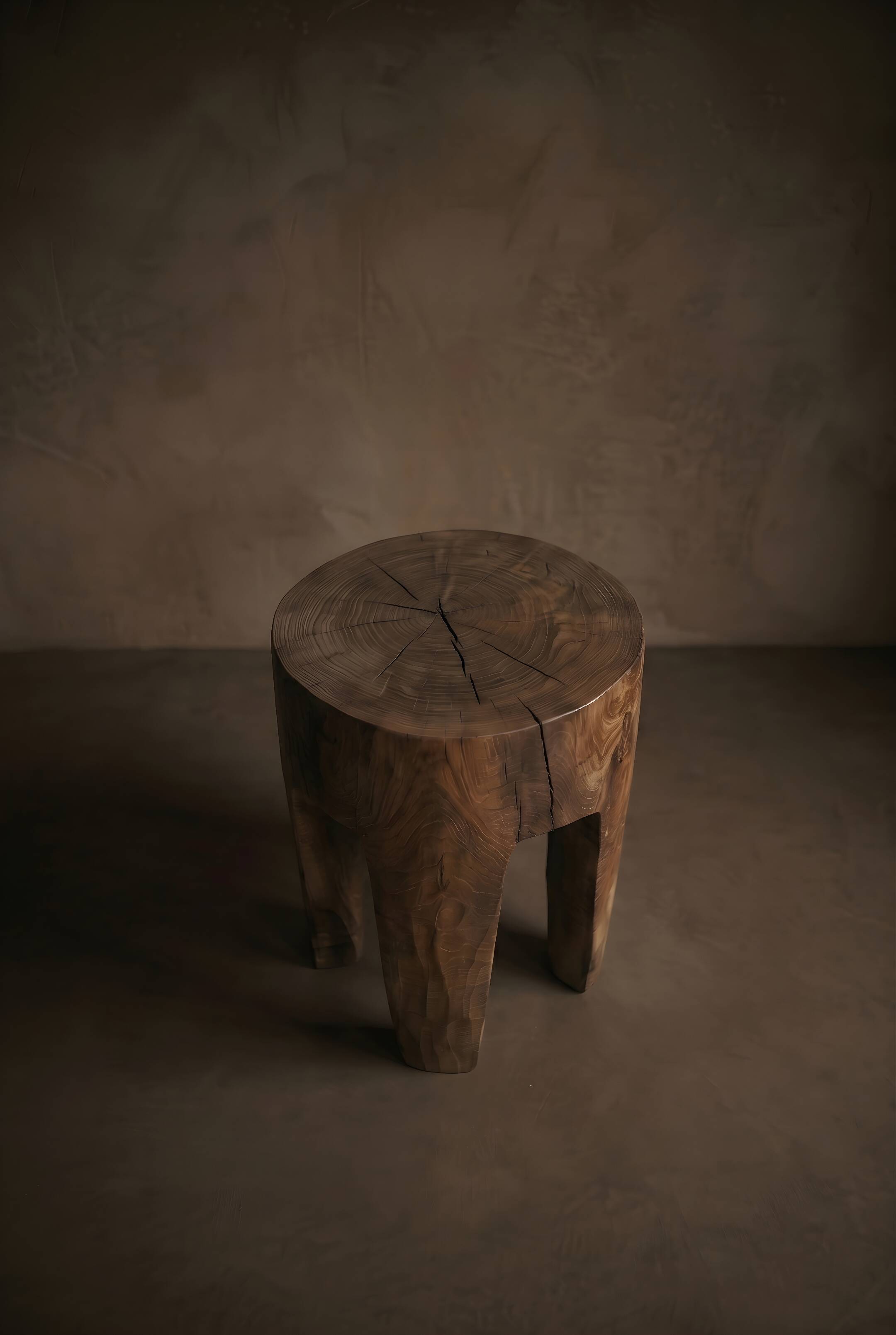 ANA stool in hand-carved solid recycled teak