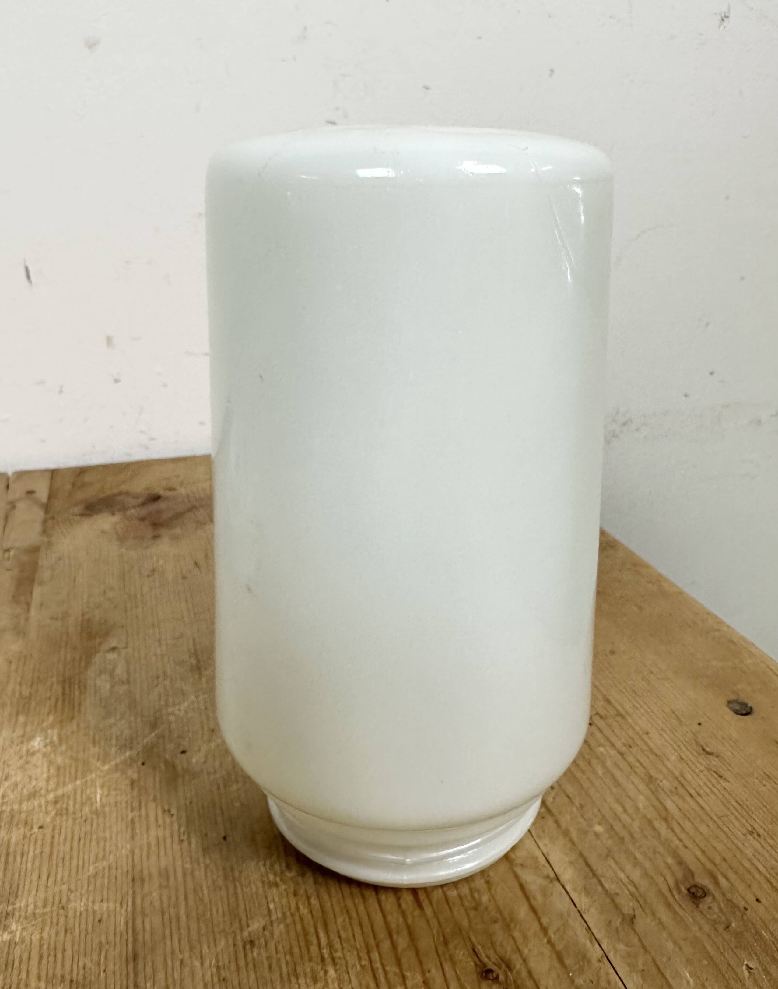 Vintage White Porcelain Wall Light with Milk Glass, 1970s