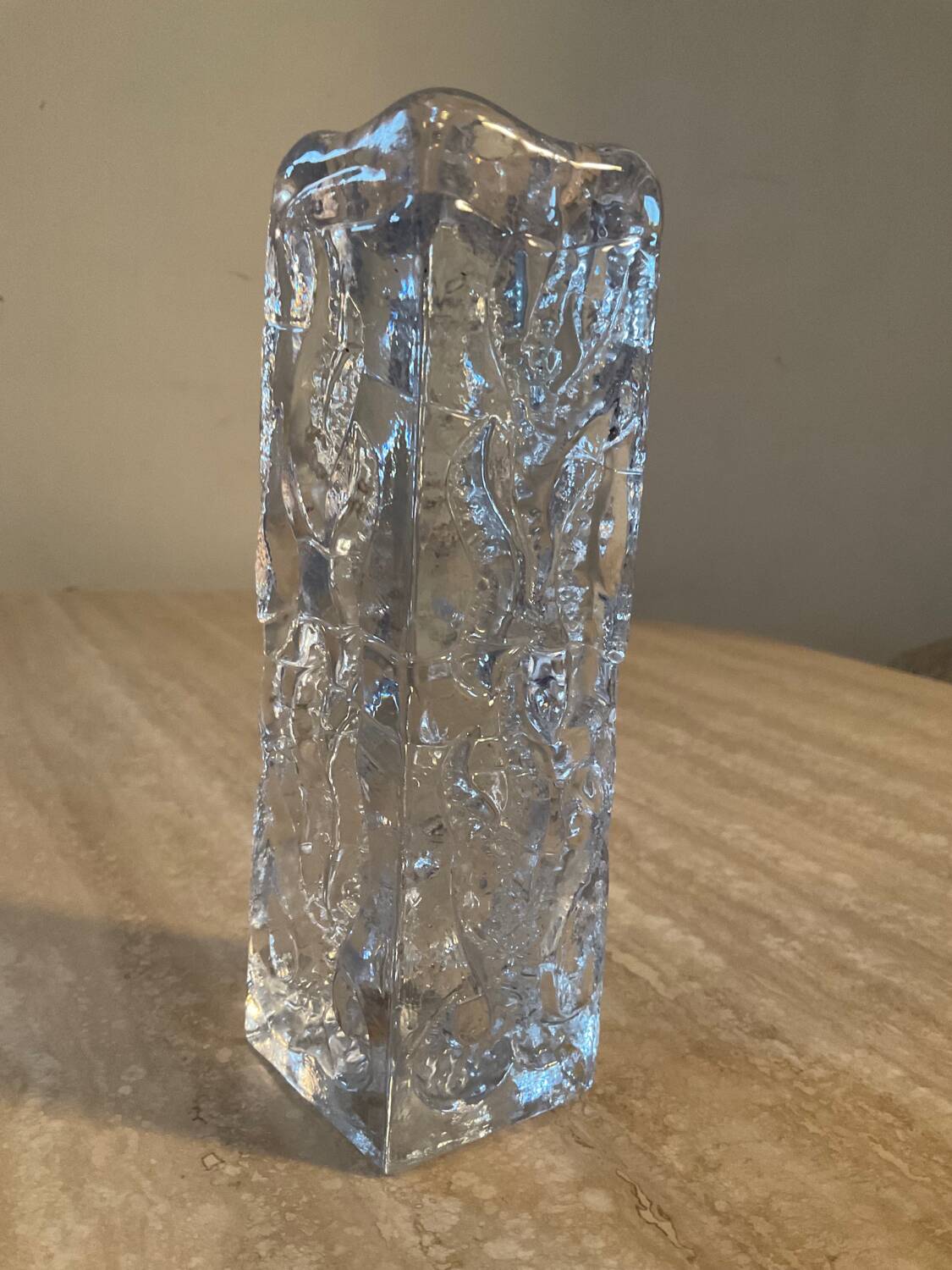 IG Ingrid Glas Blockkristal candle holder for Kerzenleuchter 70s