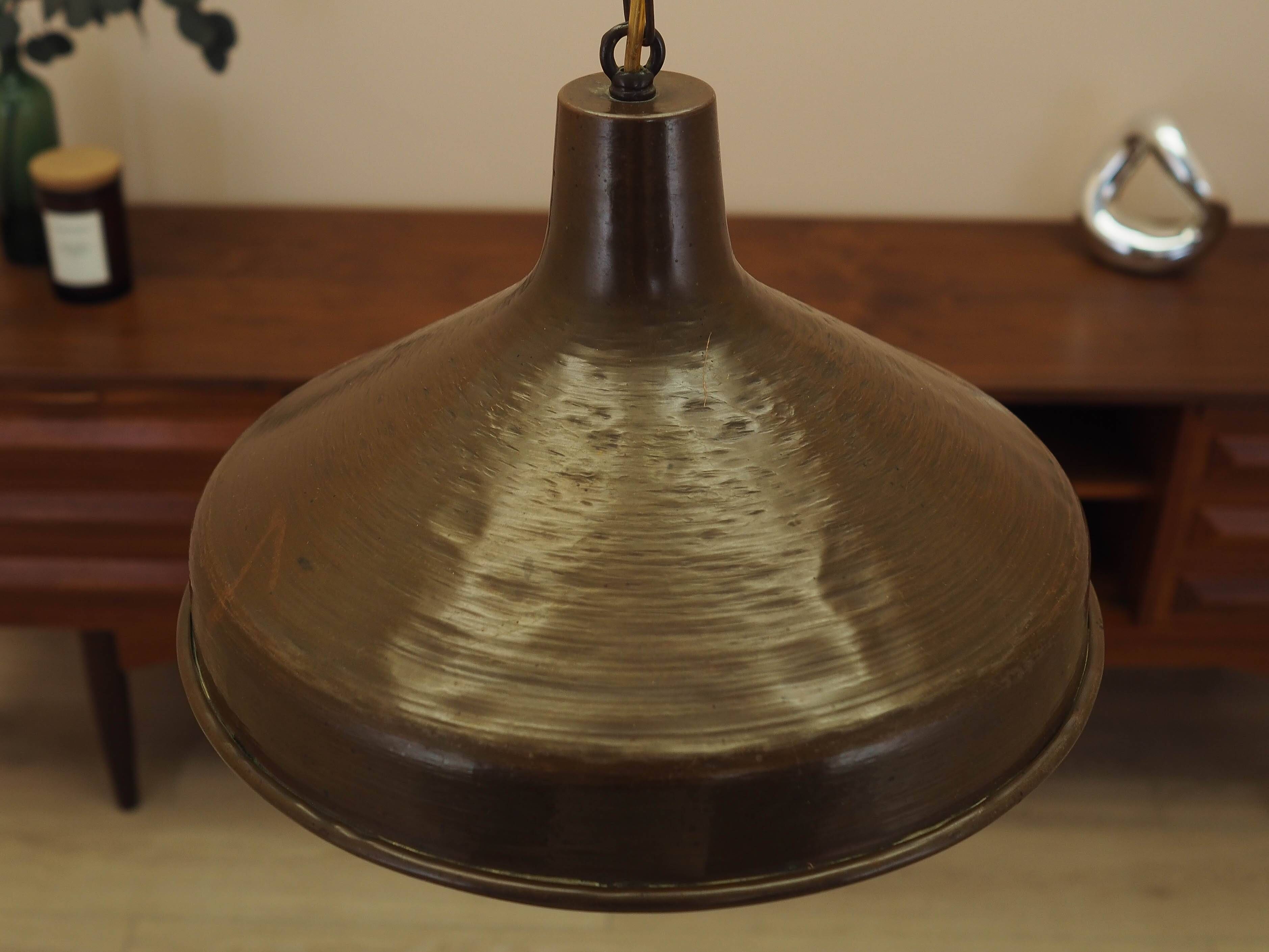 Brass pendant lamp from Denmark, industrial style, 1960s