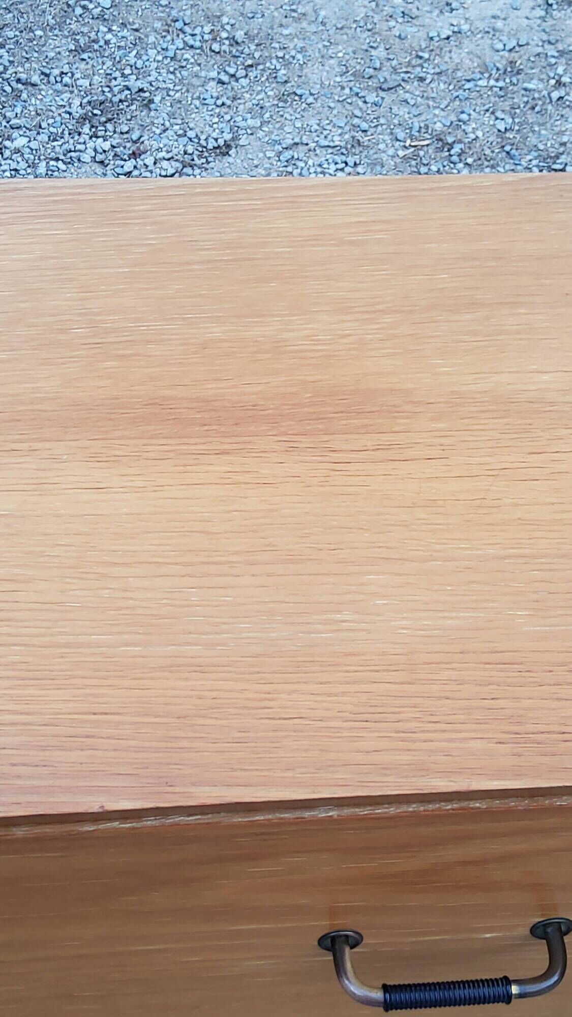 Vintage chest of drawers in golden blond oak legs compass and fins 3 drawers from the 50s