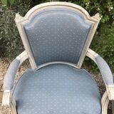 Pair of blue Louis XVI style armchairs