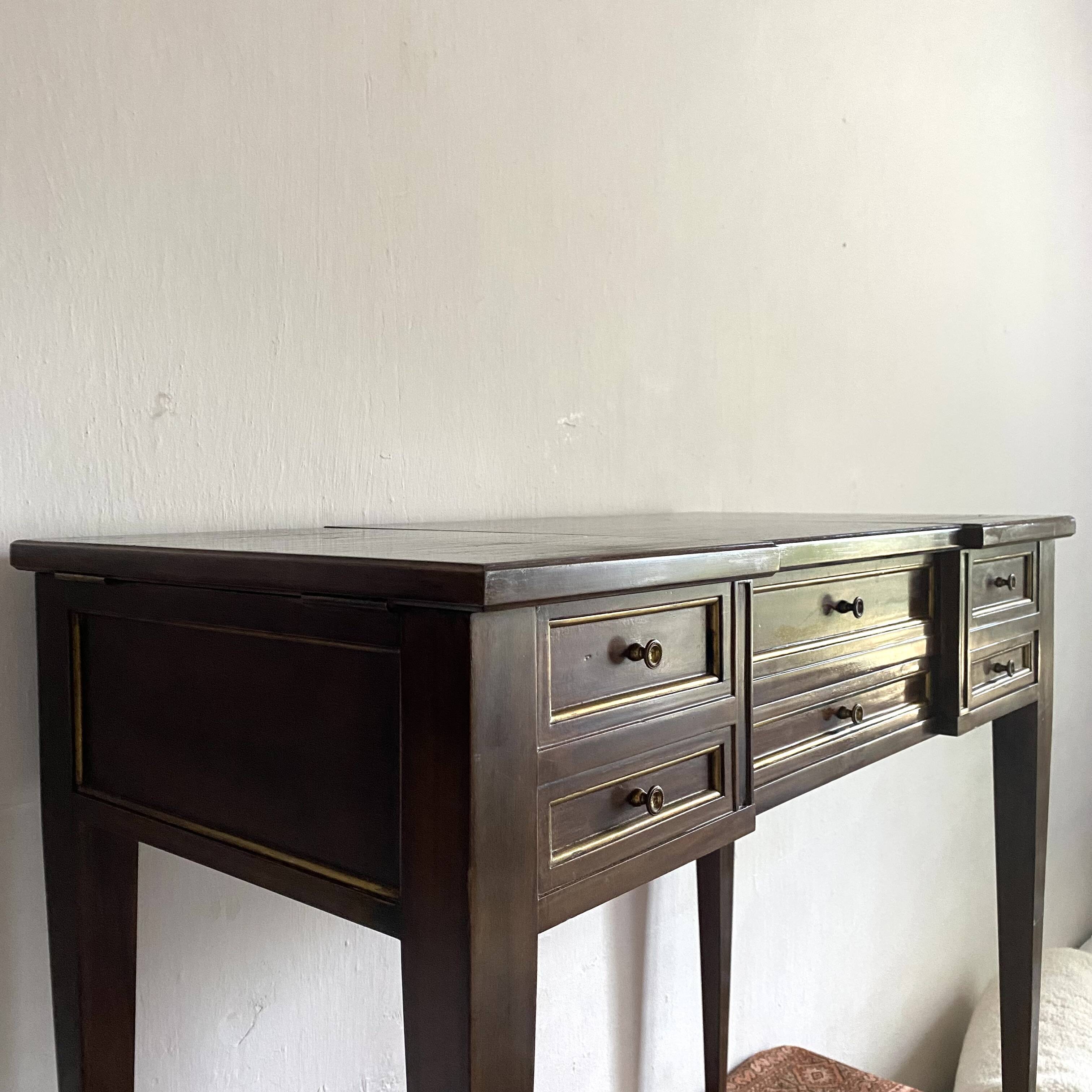 Dressing table, Louis XVI style mahogany side desk