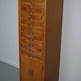 Vintage italian beech haberdashery shop cabinet, 1950s