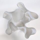 White Glass Vase "Fazzoletto" by Giorgio Berlini, Italy