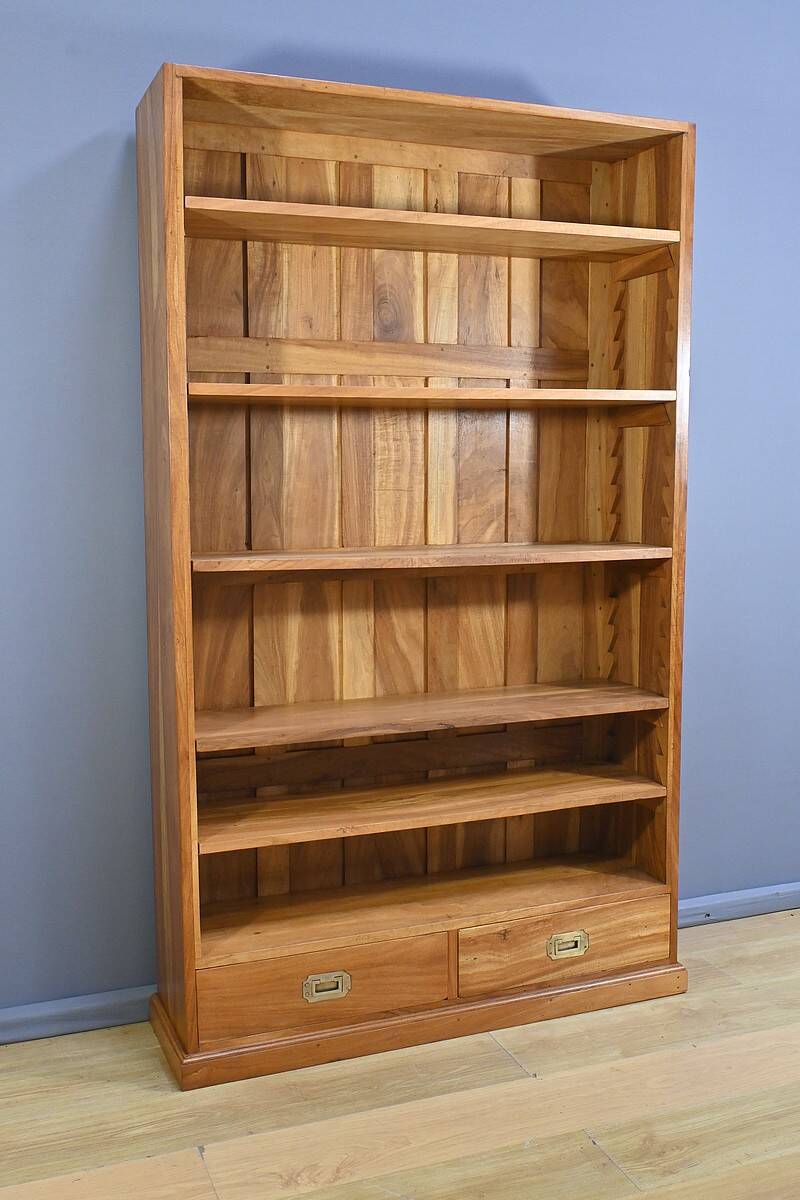 Solid Mahogany Bookcase, India - 20th Century