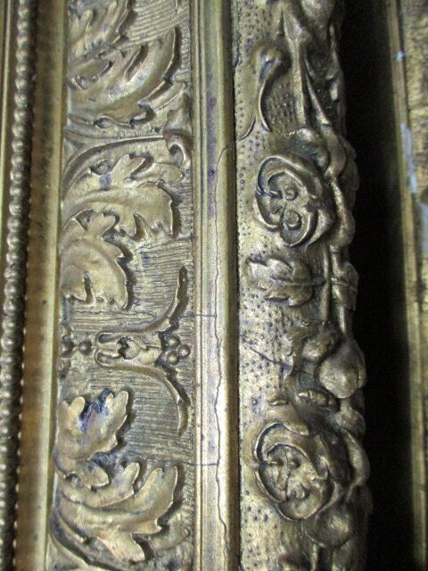 2 antique paintings from the 1700s in golden frame painter De'loste