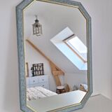 Vintage blue octagon mirror