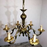 Lustre en bronze ancien 6 bras