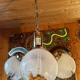 Chandelier, pendant light, vintage ceiling light, Space Age, Murano "Mazzega", 70s