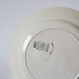 Set of 6 flat plates with flowers and tiles Gien model "Esterel", 1950