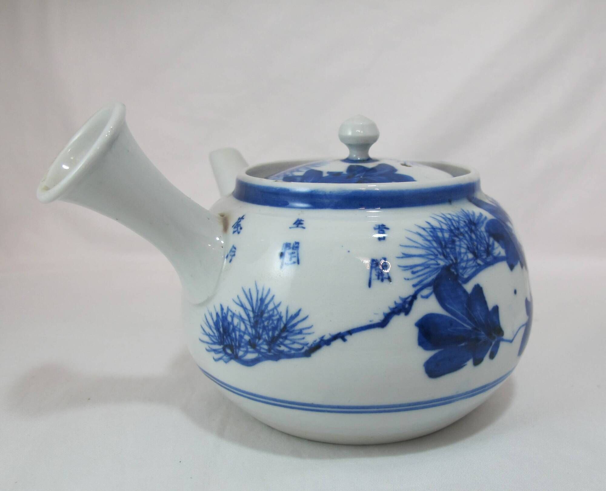 small Chinese or Japanese blue and white porcelain teapot early 20th century