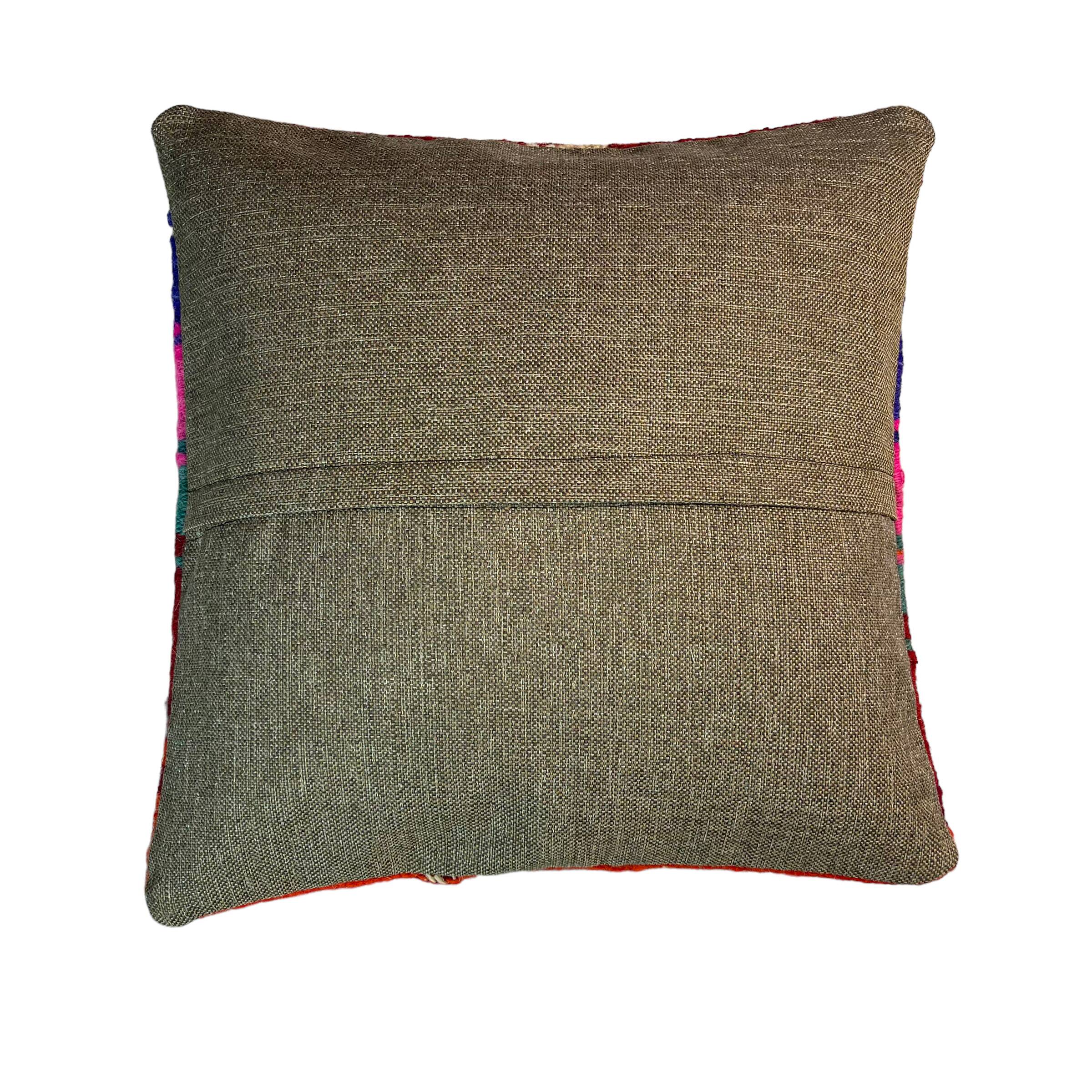 Housse de coussin kilim turc vintage, 40 x 40 cm